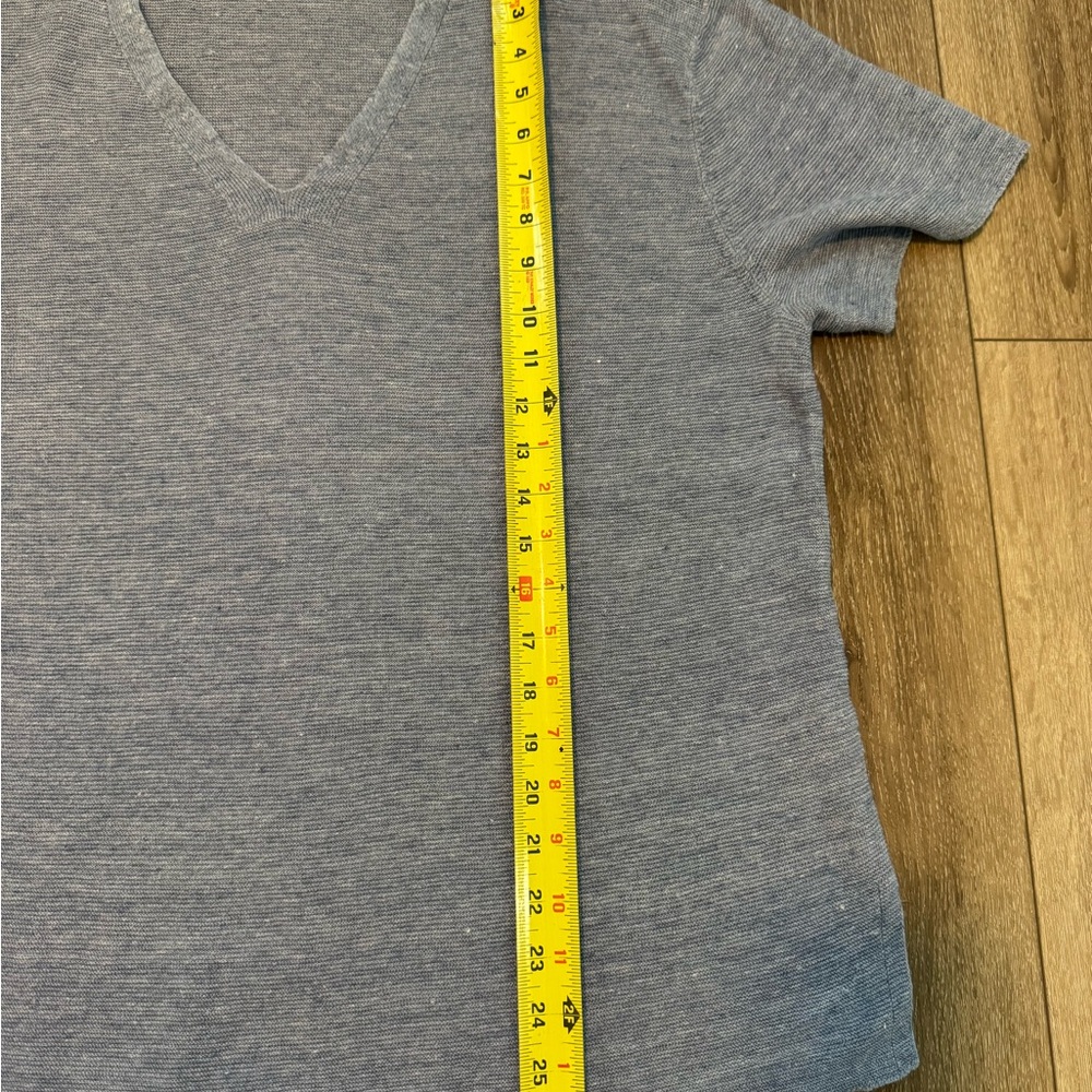 Eileen Fisher Classic Lightweight 100% Organic Linen Top In Soft Heather Blue XL - Picture 9 of 9